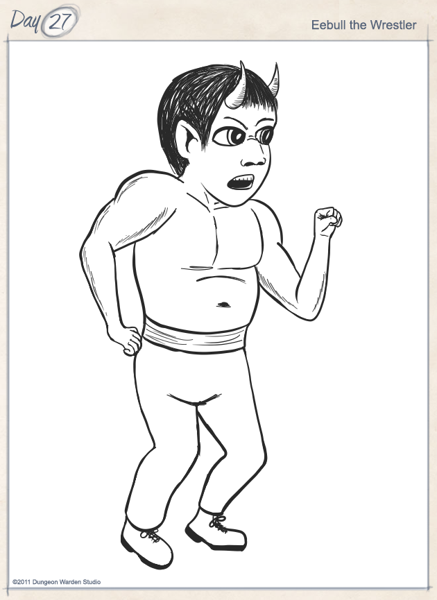 Day 27 - Eebull the Wrestler by George Ward
