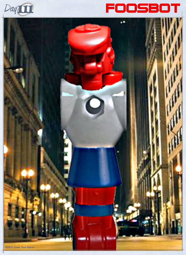 The bastard offspring of a late-night, rec room tryst, he was an outcast. Now FoosBot kick-punches terror into the heart of the city!
